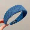 Diadema de punto estilo retro americano de ala ancha, de alta gama, adecuada para frentes amplias, a la moda, versátil para uso diario y para ir al trabajo, pinza para el pelo y accesorio para el cabello