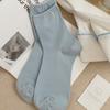 Calcetines finos de color sólido de primavera y verano para niños, calcetines cortos de verano de color Morandi simples y modernos para mujeres, Zhuji al por mayor