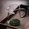 Taza Creciente de Vidrio Resistente a Altas Temperaturas Engrosada Colador de Té Integrado Juego de Té Filtro Tetera