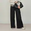 Temporada de Moda de Inverno Jeans Feminino Elegante de Cintura Alta 26 Novo Estilo de Inverno Jeans Lavado Versátil Calças Longas de Perna Larga