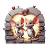 PH-10347 Amazon Creative Love Mouse Series Suministro directo de fábrica Decoración para el hogar Dormitorio Esquina Autoadhesivo