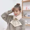 Ins Celebridade da Internet Estilo Coreano Cachecol de Pelúcia Inverno Versátil Lindo para Meninas Gola de Pele Sintética de Coelho Rex Cachecol Quente de Tricô