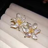Pendientes Retro Europeos y Americanos de Plata con Flor de Goteo de Aceite, Pendientes de Lujo Ligero de Gama Alta, Pendientes Versátiles de Diseño Nicho al por Mayor