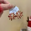 Aretes de Fuegos Artificiales Brillantes Año Nuevo Rojo Ankara para Mujer 2026 Nuevo Estilo Caliente Pendiente Versátil de Lujo Ligero de Gama Alta