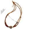 Guofeng Retro Otoño e Invierno Maillard Natural Ojo de Tigre Doble Capa Artificial Fanta Sentido del Diseño Collar Cadena Clavícula