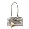 Bolsa de ombro feminina, bolsa estilosa de axila, bolsa de mão versátil e moderna para o dia a dia, bolsa baguette chique e da moda com decoração de cinto