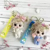 Brinquedo de Lã Fofo e Adorável Boneca Desenho Animado Chaveiro Pingente Miniatura Boneca Pingente de Bolsa Decoração de Chaveiro de Carro