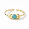Anéis Europeus e Americanos de Moda com Lacre de Diamante de Lua e Estrela de Seis Pontas, Estilo Sol e Lua de Luxo Leve, Anéis de Design de Nicho de Alta Qualidade para Atacado