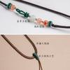 Colar com Corda Pingente Corda Trançada Totalmente Feita à Mão Cordão Pingente Cabeça de Buda Jade Jade de Cera de Abelha Produtos de Alta Qualidade Corda Trançada para Pescoço com Corda