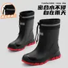 (Ecológico) Botas de Lluvia de Moda Transfronterizas para Hombre, Suela Suave para Parejas al Aire Libre, Zapatos Impermeables Versátiles, Talla Grande Antideslizantes de Goma para Cocina