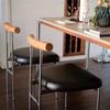Silla de Comedor Nórdica Minimalista Silla de Cafetería con Respaldo Silla con Respaldo de Madera Maciza Silla de Comedor Sencilla de Lujo Ligero Acero Inoxidable Silla de Hierro