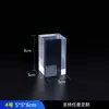 Suporte de exibição em camadas de pilar de cubo de cristal acrílico transparente para exibição de joias e fotografia, base fosca