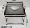 Parrilla BBQ para Exteriores Estufa de Barbacoa Doméstica Fogata de Carbón Mesa de Barbacoa Puesto Comercial Mesa Cuadrada de Acero Inoxidable para Barbacoa