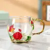 Vaso de Agua de Esmalte Francés de Colores, Taza de Té de Vidrio de Cristal para el Hogar, Regalo Creativo para Novia, Maestro, Mejor Amigo, Cumpleaños, Regalo de Boda