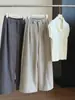 Terno de Lã Engrossado Outono e Inverno Calça de Perna Larga Feminina 2026 Novo Toque de Alto Padrão Elástico Solto Emagrecimento Casual Calça Banana