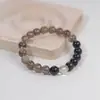 Pulsera de Obsidiana Natural Obsidiana de Hielo Cuentas para Girar la Suerte y Curación Pulsera de Cristal Blanco Diseño Original Regalo de Cumpleaños para Mejor Amiga