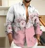 Camisa de manga larga con estampado digital de rosas para hombre, nueva, transfronteriza, de talla grande, estilo europeo y americano, venta directa de fábrica de AliExpress.