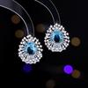 Aretes de aguja de plata s925 de lujo ligero de alta calidad al por mayor temperamento de alta gama de lujo estilo Palacio aretes de fuegos artificiales de brillante floración