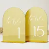 Número de mesa de casamento acrílico branco fosco preto espelhado dourado transfronteiriço número 1-10 logotipo de acrílico arqueado