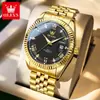 Reloj Marca Oulisi Modelo Nuevo Más Vendido Reloj Dorado con Calendario Reloj de Cuarzo Impermeable Luminoso Reloj para Hombre Reloj para Hombre