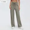 Pantalones rectos adelgazantes de cintura alta, alternativos de alta gama Lulu, comercio exterior transfronterizo, holgados y cómodos con cintura elástica, deportivos y casuales