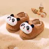 Pantuflas de algodón Little Deer Mili, felpudas y lindas con diseño de oso de dibujos animados, pantuflas peludas sin cordones antideslizantes para interiores para mujer
