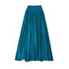 25 Faldas Largas de Otoño Sexy Plisadas con Drapeado y Abertura Elegantes Estilo Francés Romántico