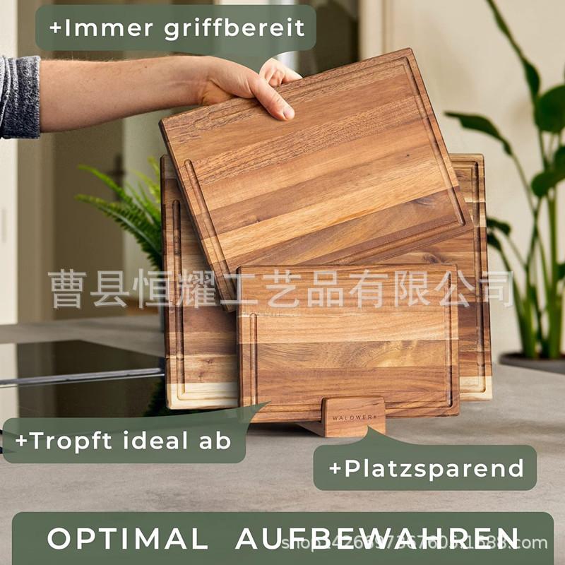 相思木菜板四件套 亚马逊热卖双面案板 家用厨房水果板小吃盘砧