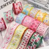 Cinta decorativa de nuevo estilo para envolver regalos y decoración del hogar, cinta de 75 mm con temática de frutas y borde de pata de gallo
