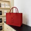 Bolsa de fieltro con logotipo personalizado, bolso de mano de gran capacidad, bolsa de regalo, bolsa de compras para mapa, impresión personalizada, almacenamiento publicitario