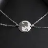 Collar de costura de pareja de perros un par de novias estudiantes hombre y mujer simple Lindo coreano titanio acero colgante accesorios