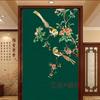 Sala de estar Quarto Cabeceira Flores e Pássaros Único Bordado Parede Pano Corredor Bolsa Rígida Bordado Fundo Parede Estilo Chinês Corredor Moldura Vertical Pintura