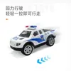 Coche de Policía de Aleación con Retroceso Modelo Juguete para Niños Coche de Juguete Luz Música Camioneta Deslizante Coche de Policía Exhibición Juguete Decorativo