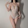 Body de encaje sexy de entrepierna abierta, dulce y seductor, conjunto de lencería apasionada y tentación ardiente para mujer 9088