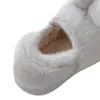 Chinelos de coelho de pão de leite, novos chinelos internos de inverno 2026 para mulheres, espessados e forrados com fleece, adequados para usar tanto em ambientes internos quanto externos, com solas antiderrapantes