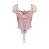 Conjunto de Duas Peças LaceMa Estilo Retrô Francês para Mulheres - Top Acinturado em Renda Pérola Roxo Taro Saia Sereia
