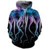 Cross-border primavera e outono polvo 3D impressão digital masculino e feminino suéter casal casual moletom solto terno de beisebol