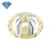 Anillo de circonita amarilla de ganso con gema Huagang, redondo, de un solo agujero, con superficie de piedra desnuda y agujero, pendientes artificiales Haoshi hechos a mano.