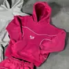 Moda Calle Alta Estampado de Letras Personalizado Hip-Hop Retro Simple Y2K Invierno Sudadera con Capucha y Pantalones Deportivos