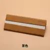 Estojo Triangular Retangular Oco Resistente à Pressão para Óculos, Estojo Dobrável Portátil de Couro Óptico para Miopia e Presbiopia, Personalizável