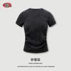 Sé Ropa de Mujer 2025 Verano Marca Americana de Moda Camiseta Redonda Adelgazante Y2K Chica Caliente Hombro Normal Lavada Manga Corta Top para Mujer