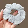 Scrunchie de rede de renda de bolinhas novo estilo coreano com um toque vintage e sofisticado, adequado para rabos de cavalo, um acessório de cabelo para meninas
