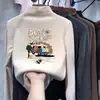Camiseta interior de manga larga estilo caricatura para niños, nueva colección primavera/otoño/invierno, con forro polar, top térmico de manga larga para niños mayores