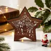 MZ1227 Adorno Navideño Luminoso Transfronterizo Decoración de Madera con LED Pentagrama Decorativo Festivo Luz Exhibición de Mesa