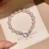 Elegante Pulsera de Perlas con Abalorios de Circonita Estilo Dama Noble, Lujo Ligero y Sensación de Alta Gama, Joyería de Mano Lujosa Retro Francesa