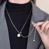 Design Estilo Hong Kong, Colar Longo Não Desbota para Homens, Moderno e Único, Colar Estiloso Hip-Hop, Corrente para Suéter, Versátil