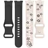 Adequado para pulseira de silicone Huawei Watch Fit5 fit3/fit4pro, design de cintura fina com flores roxas e azuis gravadas a laser, cor dupla