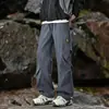 Pantalones impermeables con forro polar para otoño e invierno, pantalones cargo rectos holgados de moda para hombre, pantalones casuales gruesos