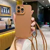Cordão para Olho de Pupila Cor Estojo Macio para Celular Apple 16 Case 15Pro Max Portátil para Pendurar 14Pro Capa Protetora