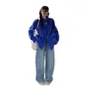 Mono de Mezclilla Vintage Impulsado por el Diseño Primavera/Verano para Mujer, Estilo Coreano de Cintura Alta Pierna Recta Holgado Versátil Lavado Casual Pantalones de Pierna Ancha